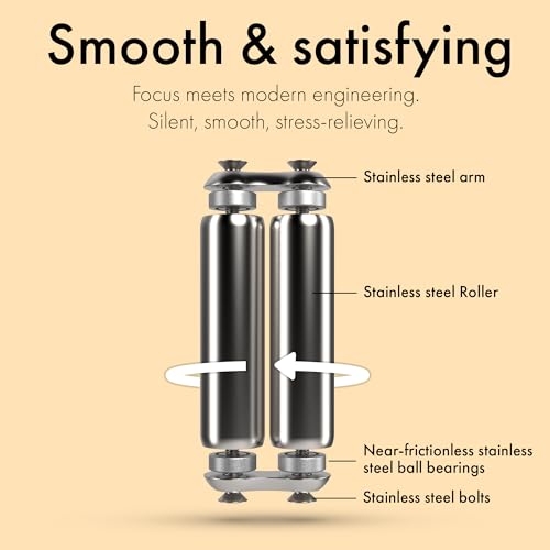 Image of ONO Roller - Handheld Fidget Toy for Adults | Help Relieve Stress, Anxiety, Tension | Promotes Focus, Clarity | Compact, Portable Design (Natural, Junior Size - Stainless Steel)