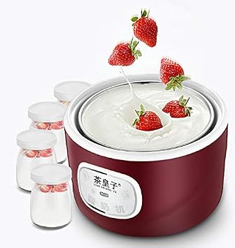 DreamLab 1L Yogurt Maker with Stainless Steel Container and 4 Glass Cups Fully Automatic Electric Healthy Homemade Yogurt Machine