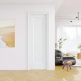 JUJUBON 24'x80' 1-Panel White Primed Hollow Core Interior Molded Door Slab, w/o Hardware or Borehole, Interior...