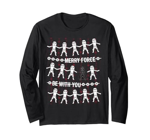 Star Wars Merry Force t-shirt manches longues confortable pour éviter le pull de Noël