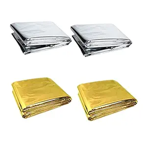 Uonlytech 4pcs Insulation Blankets Tent Emergency Blanket Silver foil Keep Warm Fire Blanket Blankets Outdoor Thermal Blankets Reflective Insulation Blanket Blanket hot Blanket Coating