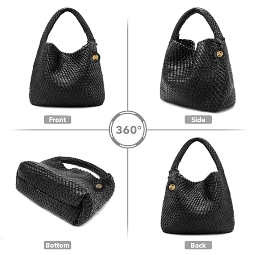 Ps Petite Simone SWY-B1683-BLACK-US Woven Tote Bag For Women Large Woven Purse Woven Leather Handbags Braided Purse Weave Purse thumb #4