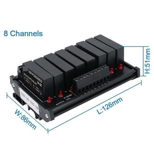 Module relais SSR 8 canaux DC DC commutation rapide 5A montage DIN - 6