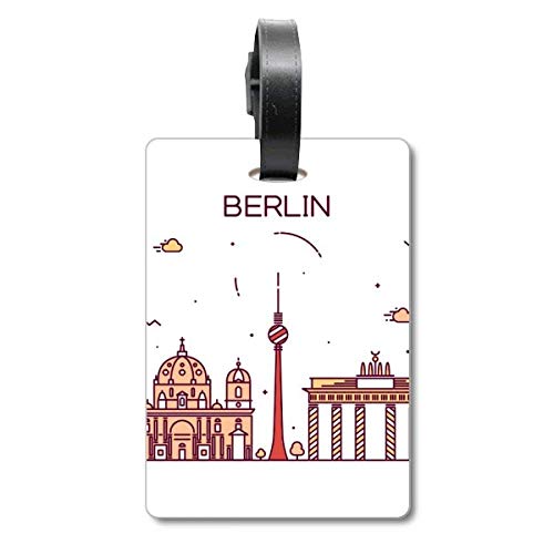 Étiquette de valise Berlin Allemagne plate pour bagage de voyage