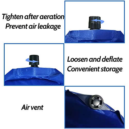 Rhinenet Inflatable Cushion Portable Self Inflatable Seat Large Pad Water Moisture Resistant For Travel Airplane Stadium Office Sports Camping Bleacher Seat Cushion (Blue, 15.74 * 11.8 * 1.18 Inch) #TOP4