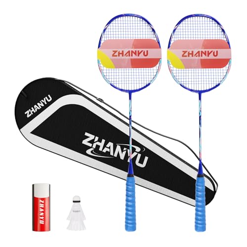 Raquette de badminton moulée en carbone haute densité avec housse