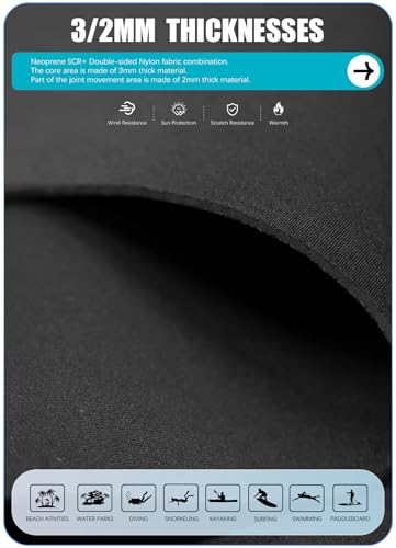 image for Hevto Wetsuits Kids 3/2mm Neoprene Full Wet Suit Thermal Swimsuit Chil