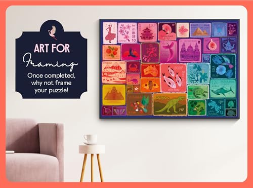 Elena Essex 2000 Piece Puzzle - Stamp Collection, 2000 Piece Puzzle for Adults, Puzzles for Adults, Colorful Rainbow Gradient, Size 39x30 inches by Elena Essex - Image 7