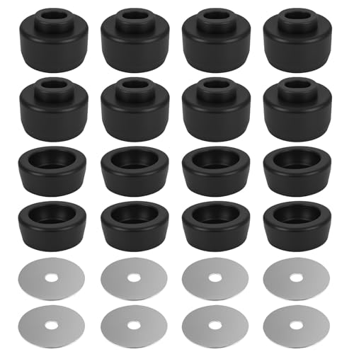 QBselecar Body and Cab Mount Bushing Kit Compatible with Chevy Silverado Sierra 1500 2500 2WD 4WD 1999-2014 Replace 7-141 Polyurethane Body Cab Mounts Black