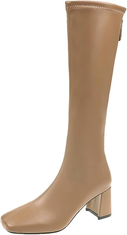 Wzdszuil Botas Cálidas Mujer Botas Altas Blancas Blancas Blancas de Las  Mujeres PU Botas largas de