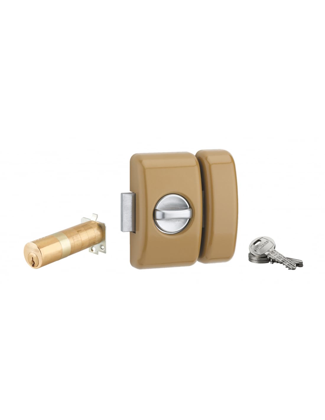 Verrou à Bouton HG 5 avec 5 Clés Incluses et Cylindre Télescopique en Acier Bronze