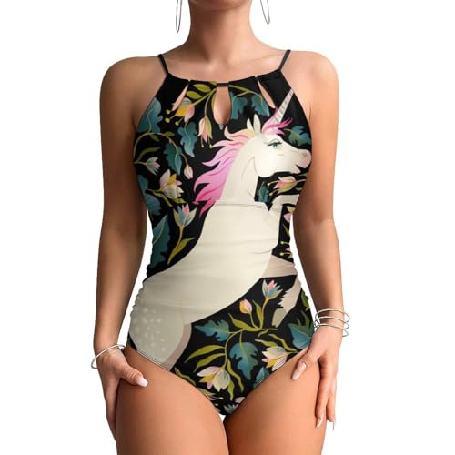 Maillot de bain une pièce gainant licorne pour femme
