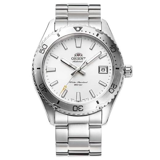 ORIENT Relógio japonês automático/de corda traseira de 40 mm estilo mergulhador com cristal de safira modelo: RA-AC0Q03S10B, Branco