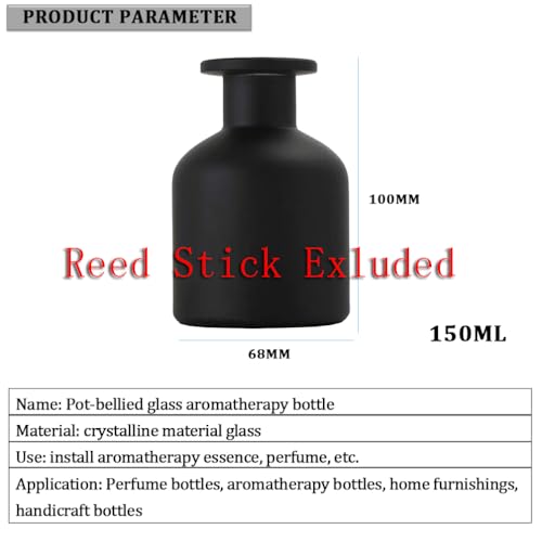Botella Difusora de Vidrio Vacía 150ml Negro miniatura 2
