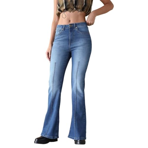 Image of Flying Machine Women's Skinny Bootcut Fit Jeans| Solid | High Rise | Stretchable | Jeans for Woman