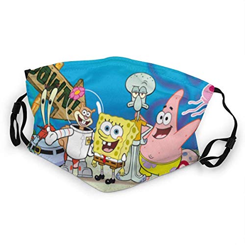 Preisvergleich Produktbild Spongebob und Seine Freunde Gesichtsschal Anti-Staub Waschbar Wiederverwendbarer Gesichtsschal Modedesign für Kinder Jungen Mädchen Teenager