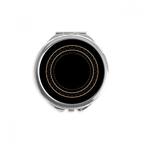 Miroir rond maquillage de poche compact multicolore avec motif totem forme cercle