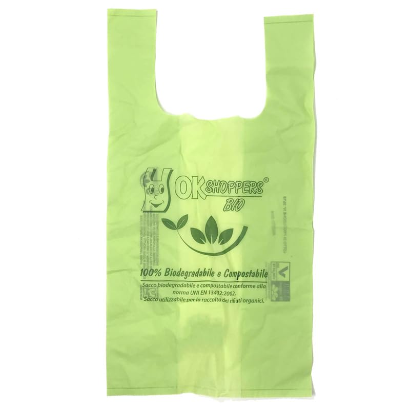 450 Buste Spesa Biodegradabili Compostabili Kimicart 12kg Misura 30x60 Shopper Verdi Extra Resistenti Sacchetti per Alimenti e Rifiuti Organici Misura Maxi con Manico
