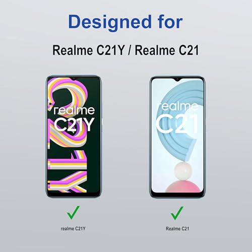 Image of ZAP CASE HD Plus Tempered Glass Screen Protector Compatible For Realme C21Y (Black) Edge To Edge Coverage With Easy Installation Kit