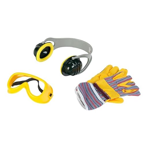 Theo Klein 8537 Bosch Zubehör-Set | Hochwertige Arbeitshandschuhe, -brille, Ohrenschützer und Helm | Im Bosch-Design | Spielzeug für Kinder ab 3 Jahren 7 Theo Klein 8535 Bosch 3-teiliges Zubehör-Set | Arbeitshandschuhe, Arbeitsbrille und Ohrenschützer im Bosch-Design | Spielzeug für Kinder ab 3 Jahren