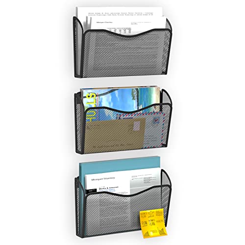 Bohdk Wall File Organizer, Mesh Hanging File Organizer, Durable Home Office Organization And Storage, 6 Single Pockets Document Magazine Rack #TOP5
