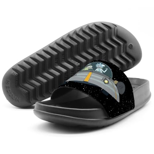 Popfunk Rick and Morty Space Cruiser in Space Unisex Adult Slides Adjustable Flip Flop Sandals Officially Licensed Hypd Slydr Switch™4