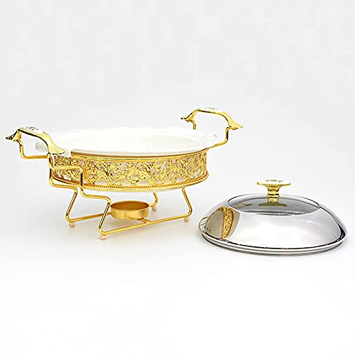 XBSXP Golden Pattern Chafing Dish Buffet-Set, runder Edelstahl Chafer mit Deckel für Buffet Hochzeiten Partys Bankette… – Bild 6