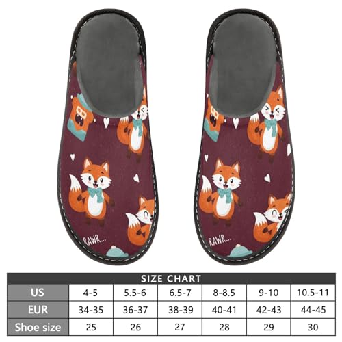 Slippers for Women Cute Foxes with Robot Soft Fuzzy Women's Slippers Indoor and Outdoor Shoes3