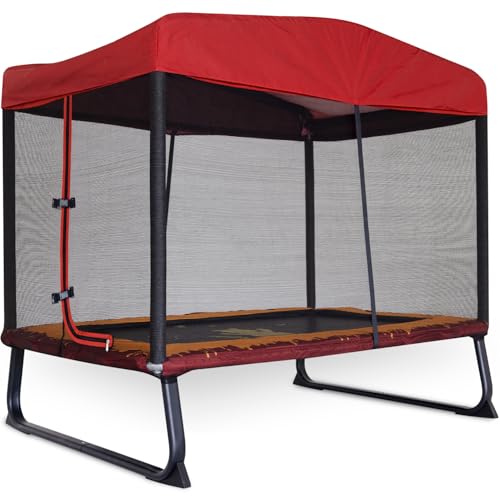 Skywalker 6x4FT Kids Mini Trampoline with Safety Net, Indoor/Outdoor Rectangle Trampoline for Toddlers & Kids, ASTM Approved, Durable Steel Frame, Safety Padding, Weight Capacity 200LB