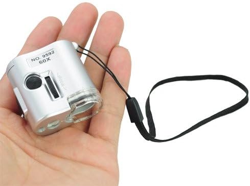 New Mini 60X Microscope Loupe LED Lighted jeweler Magnifier Money Detector