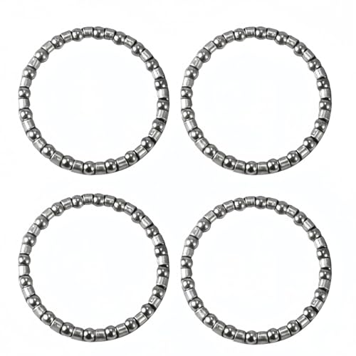 Bicycle Headset Bearings 4 PCS 5/32 Inch x 20 Balls Stainless Steel Headset Bearings Caged for Mountain MTB Bikes Bearing Repair Accessories