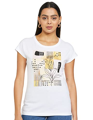 Image of Max Women Regular Fit Floral Printed Round Neck T-Shirt