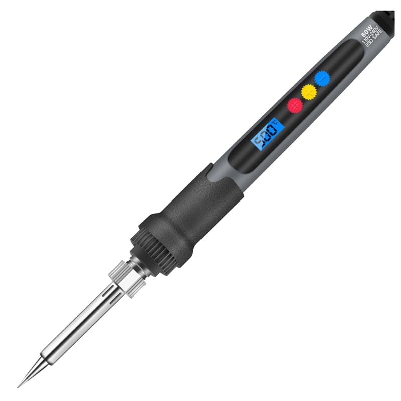 Fangxuee Soldador Digital de 60 W para Tallado, Pirograbado, Impresión 3D, Modificación, Acabado, Grabado, Bolígrafo para Soldar (UE) EU Plug