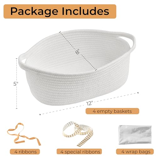 Image of 4 Packs Small Gift Baskets, Empty Woven Baskets for Baby Shower