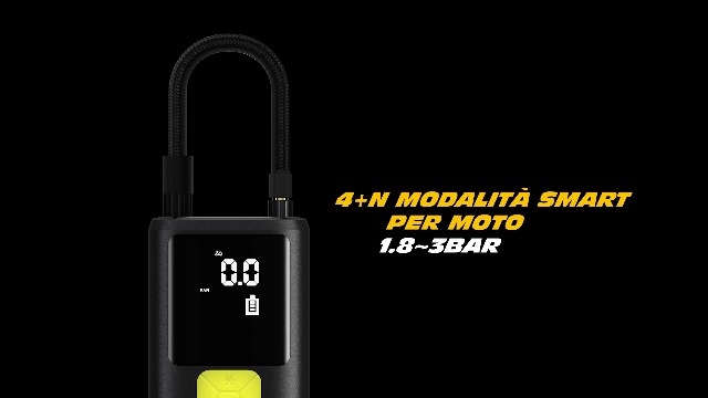 Compressore Aria Portatile ROTOPATA 7500mAh, 150 PSI, 4 Modalità E Stop Automatico, Per Auto, Bici, Moto E Palloni, Con Torcia E Powerbank