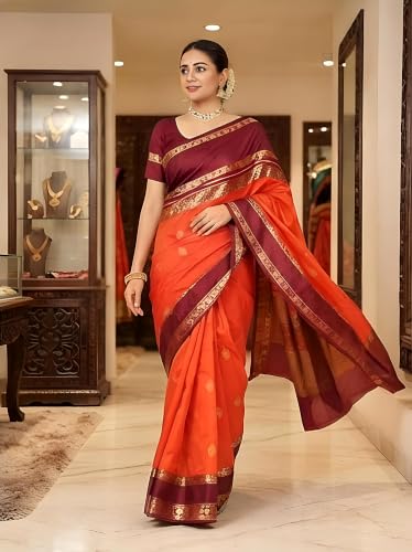 ZHANAKI VASTRA orange mysore silk saree – image 4