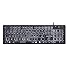 Perixx PERIBOARD-317 Tastiera Retroilluminata LED Bianchi USB Cablata, Full-size, Lettere grandi, Layout Italiano QWERTY