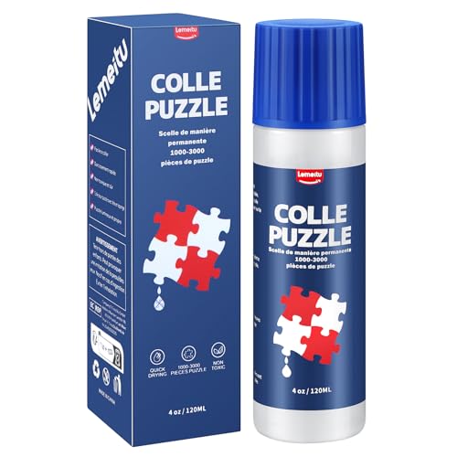 Colle pour Puzzle Transparente 120 ml avec Applicateur - Fixer et Accrocher des Puzzles, Séchage Rapide, Lot de 1