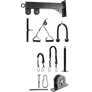 Pulley System Cable Machine 280LB LAT Pulldown Attachments Chest Expansion Training Exercise Fitness Home Gyms