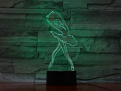 Preisvergleich Produktbild Ballett Tanz 3D Nachttischlampe Nette Belohnung Kinderdekoration LED Nachtlicht Nachttischlampe Nachtlicht Farbe Hologramm