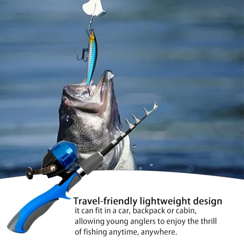 Kit de pesca para principiantes con caña carrete y caja de aparejos completa 5