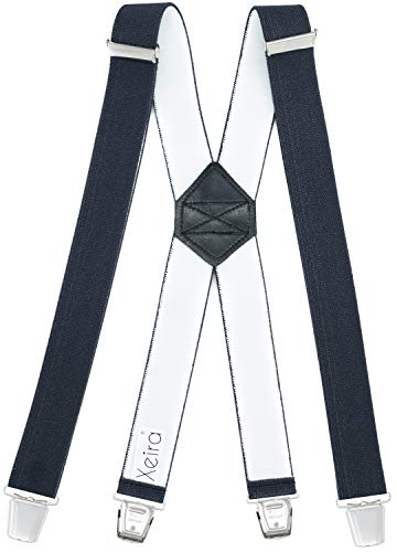 Xeira Hosenträger X Design für Herren Extra Lang mit 4 XL Clips (Dunkelgrau) Cover