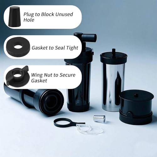 Image of 12pcs Replacement Parts Kit for Water Filter System Elements, Durable Water Filter System Accessories Maintenance Kit Include 4pcs Wing Nuts 4pcs Washers Gaskets & Silicone Plugs Stopper (Black)