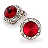 Star Light Crystal Jewelry | Colorful Rhinestone Clip On Earrings for Dance, Pageant, Prom, Performance, Wedding, or Special Event Siam 15mm