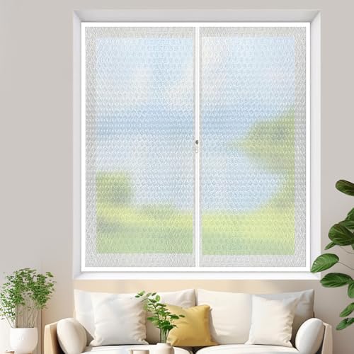 WLWLEO Isolamento Finestra Invernale Copertura Finestra in plastica Pesante Wrap di Isolamento Termico Riutilizzabile Kit di sigillatura invernalizzante per finestre Film di Bolla,Bubble,W160*H160CM