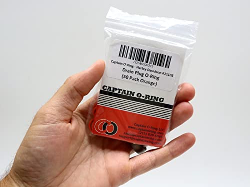 50 Pack - #11105 O-Ring Replacement For Harley Davidson Oil Drain Plug Oring (Orange Color) #TOP4