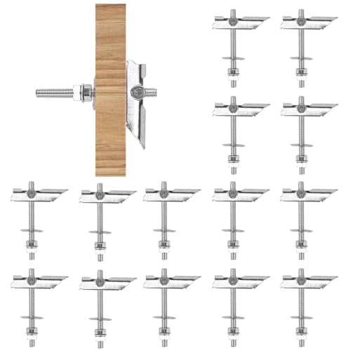 YBCCBY Suspente Placo Robuste 14 Pièces Boulons à Bascule Robustes M8x100, Chevilles à Bascule Poids Lourd en Acier Galvanisé au Carbone Chevilles à Ressort avec Rondelles et Ecrous