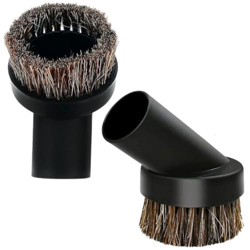 Pack of 2 Universal Round Horse Hair Brush Head for Henry Hoover attachments Compatible with Numatic Hetty,Henry HVR160, HVR200, NRV240, VNP180 Vacuum Brush Attachment & Henry Hoover Spare Parts 32mm