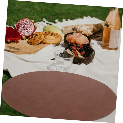 Sets de table ronds en cuir PU de qualité supérieure salle à manger Abaodam
