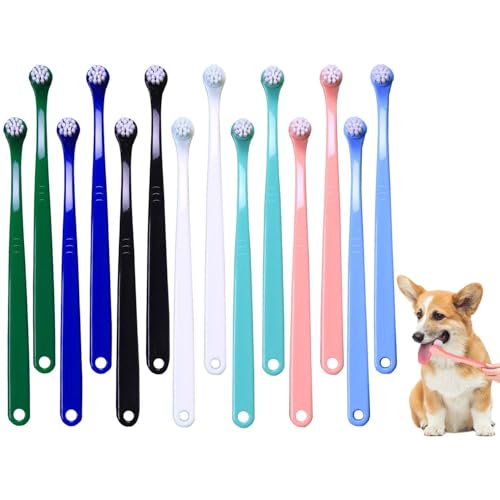 OAOSDH 14 Pezzi Spazzolini da Denti per Animali Domestici, Strumenti per La Pulizia dei Denti per Animali Domestici, Cura dei Denti per Animali Domestici, Spazzolini Portatili.